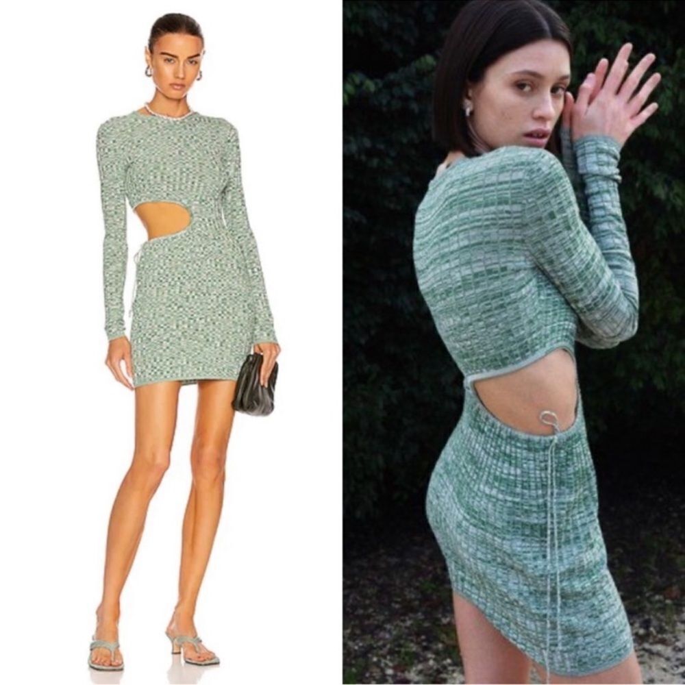 Aya Muse Heather Mini Green Turquoise Dress Cut Out Size XS